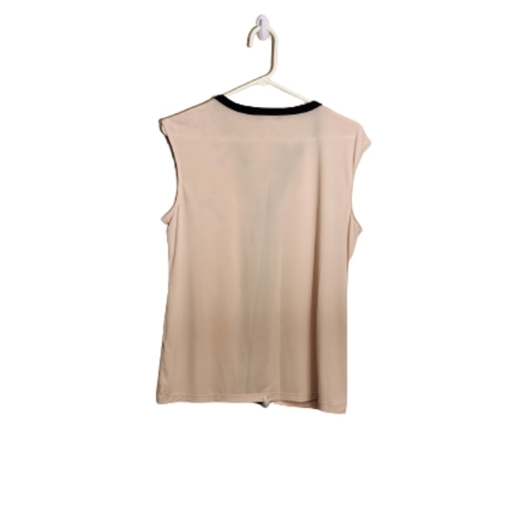 CALVIN Klein sleeveless top colour pink and faux leather size medium - Picture 2 of 3